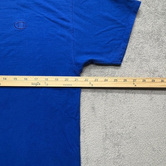 Champion Short Sleeve Logo Embroidered T Shirt Mens Large Blue Crew‎ - Picture 5 of 5